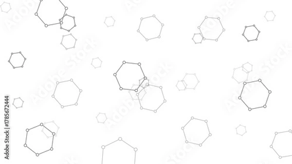 Fototapeta Hexagon seamless pattern background. Hexagon seamless pattern with gray hexagons and circles suitable for backgrounds, textiles, packaging, and modern design projects.