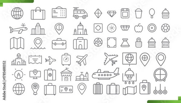 Obraz Cartoon  gradients and text elements