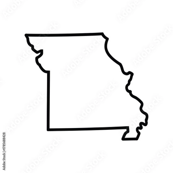Fototapeta Outline map of the state of missouri