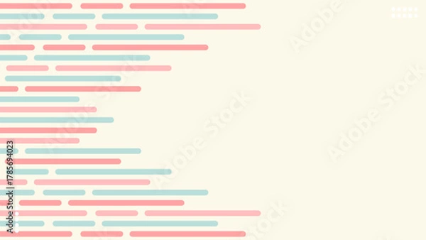 Fototapeta Lines Horizontal Strip Red,Pink and green isolated on Beige Banner Background Minimalist Modern Design.Vector Illustration