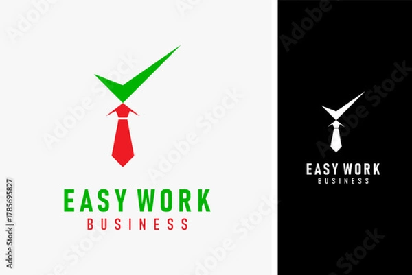 Fototapeta Easy work logo symbol icon design