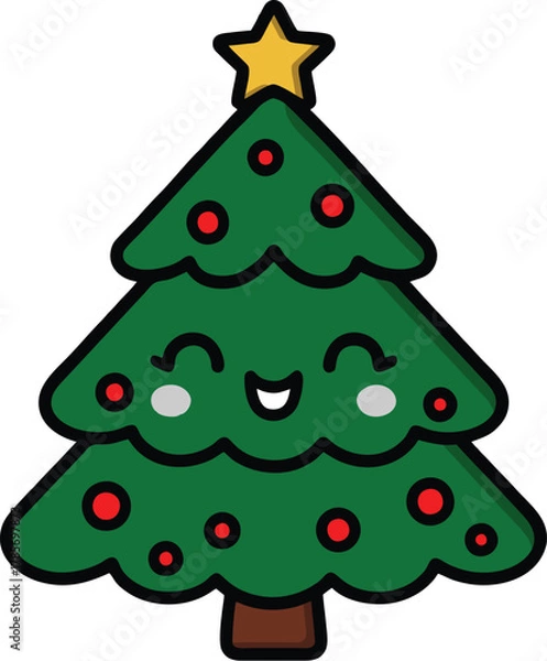 Fototapeta Cute Christmas Tree Vector