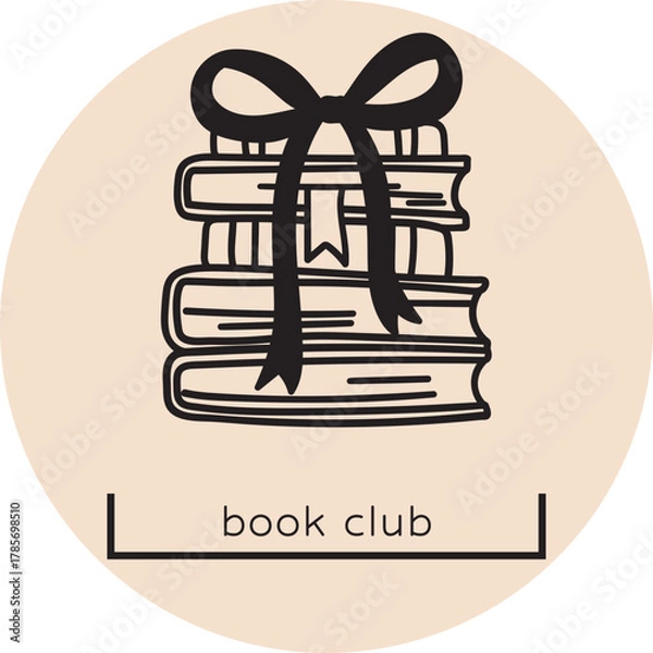 Fototapeta stack of books sign svg, coquette book club, bookish frame wreath, front door hanger, home library table or shelf sitter, laser ready cut files, glowforge silhouette cricut