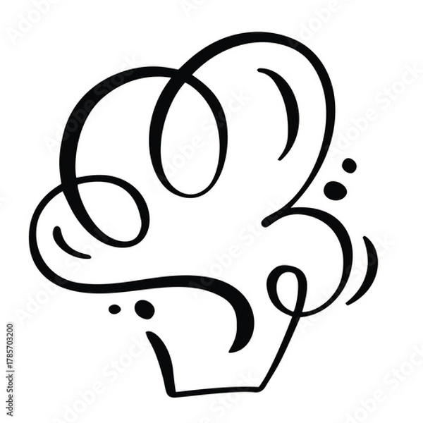 Fototapeta Stylish cupcake line art minimalist bakery dessert logo vector illustration