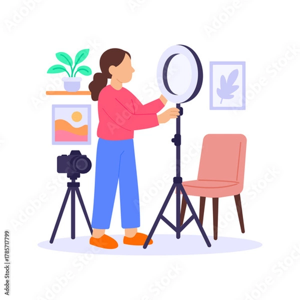 Obraz Lighting Setup, arranging lights for photo or video shoots