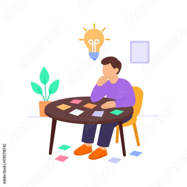 Obraz Brainstorming Ideas, generating creative concepts for content creation