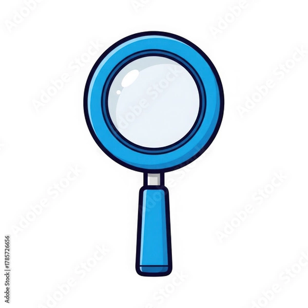 Obraz Blue magnifying glass tool for detailed examination and discovery transparent background
