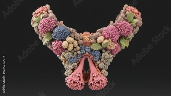 Fototapeta Artistic floral arrangement on transparent background studio shot colorful composition