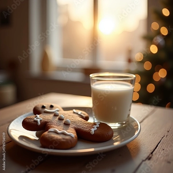 Obraz Milk and fresh gingerbread