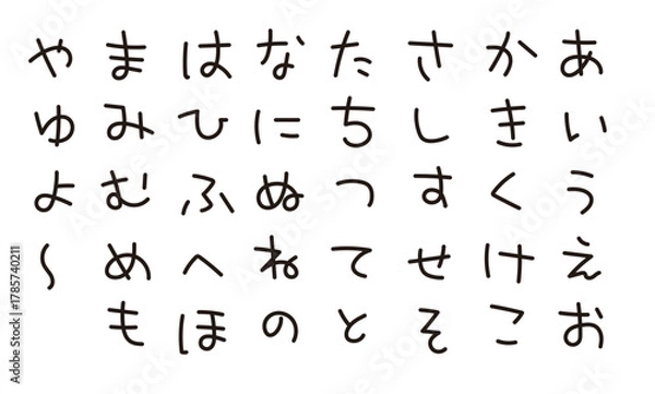 Fototapeta かわいいカタカナ　日本語　手書き文字