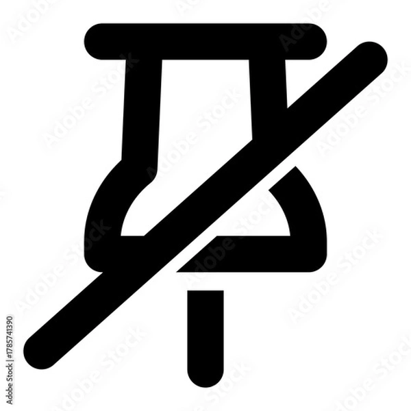 Fototapeta thumbtack slash line icon