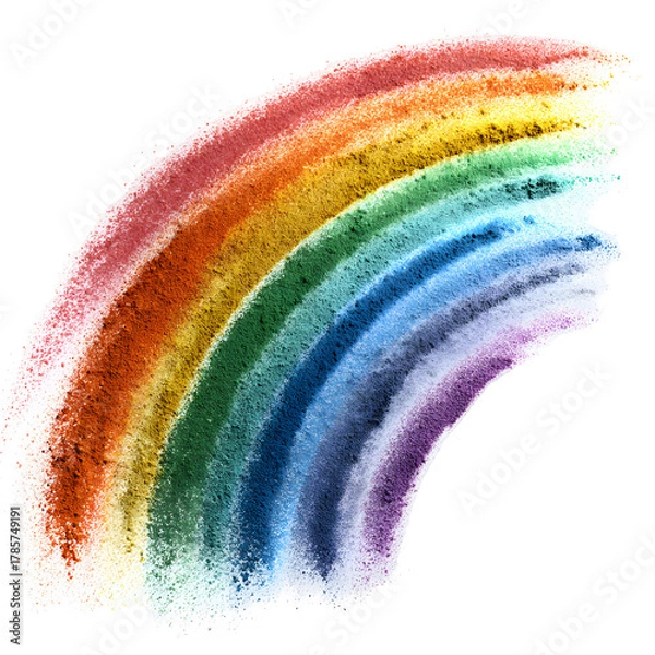 Fototapeta Color Spectrum Arc: A vibrant and colorful rainbow arc, painted with soft brushstrokes, radiates a sense of optimism, hope, and beauty.