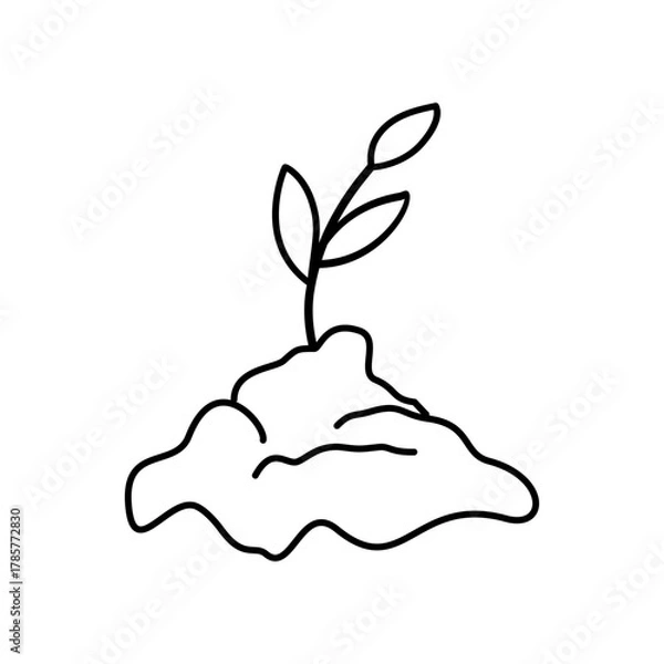 Fototapeta Sprout Icon: New Growth in Soil