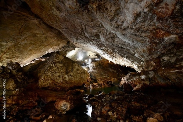 Obraz 山口の観光地の秋芳洞と秋吉台