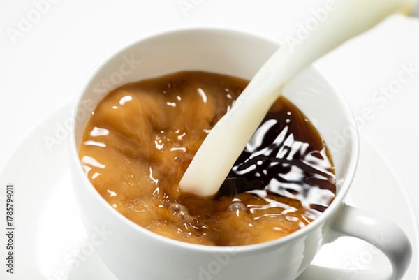 Obraz 珈琲にミルクをそそぎ入れる