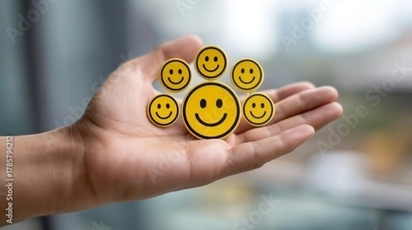 Fototapeta Hand shows sign of top service Quality assurance: Sincere Gesture Reflecting Rigorous Quality Guarantee for Customers