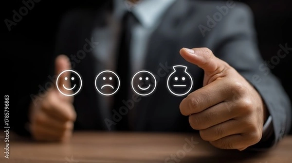 Fototapeta Hand shows sign of top service Quality assurance: Sincere Gesture Reflecting Rigorous Quality Guarantee for Customers