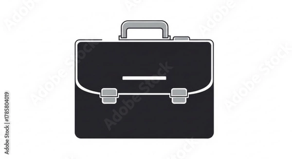 Obraz Modern black briefcase, representing business, professionalism, and corporate style in a sleek design