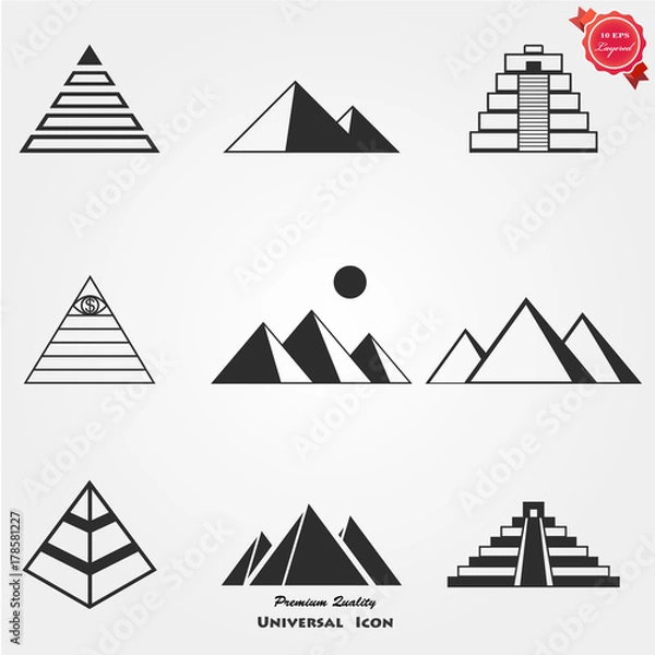 Fototapeta Pyramid icon set