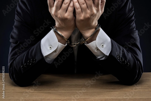 Obraz 手錠をかけられた男性の手