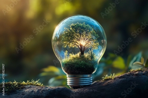 Fototapeta Tree Inside a Light Bulb