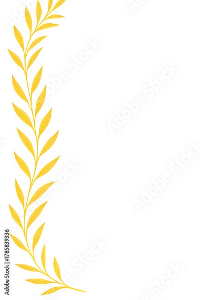 Fototapeta Golden autumn leaf wreath vector background