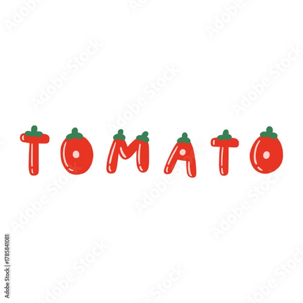 Obraz Cute Tomato Text Illustration