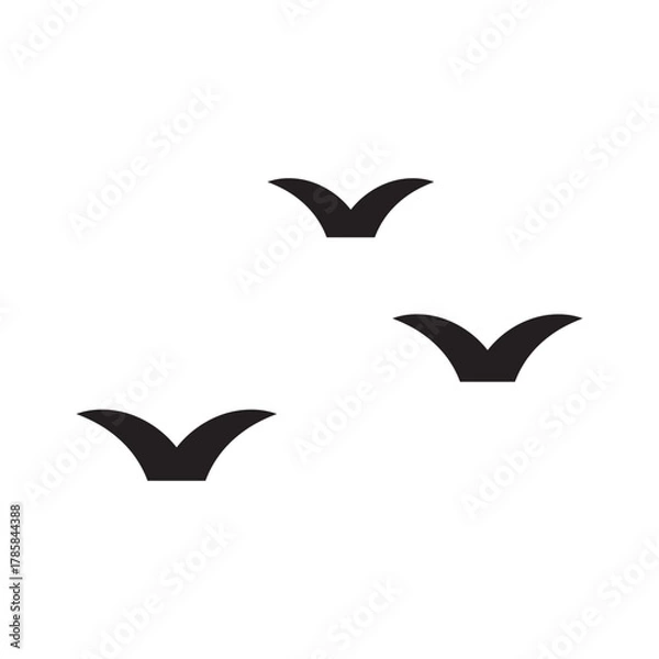 Fototapeta 🕊️ Minimalist V-Shape Icon of Three Birds Flying in Formation