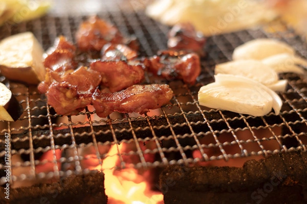 Obraz 地鶏の炭火焼