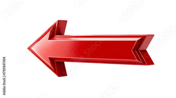 Obraz Glossy Red Arrow Pointing Left