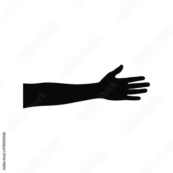 Fototapeta Human arm hand silhouette vector isolated icon graphic element on white