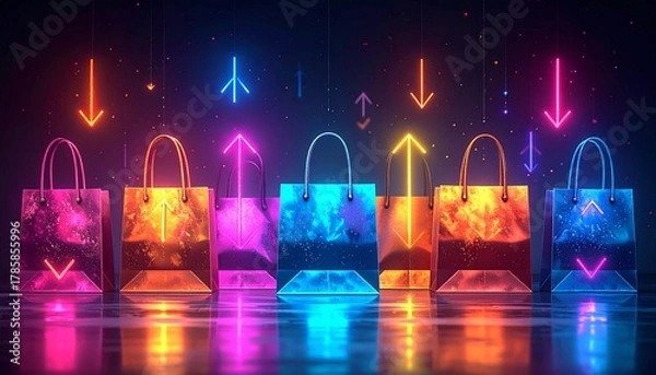 Obraz Luminous E-Commerce Icons