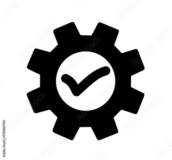 Obraz Completed Settings icon vector on white background