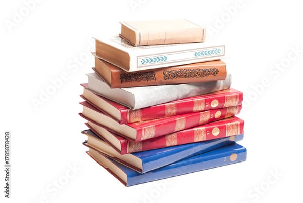 Fototapeta Books stack isolated on white background