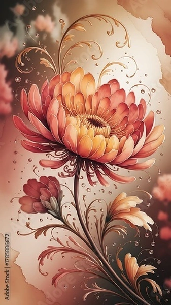 Obraz Watercolor floral pattern