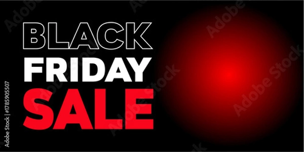 Obraz Typography background for Black Friday with copy space. Modern minimalist Black Friday banner. Design template for Black Friday sale, promotion, advertising and social media ad.