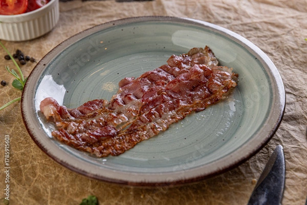 Fototapeta Crispy bacon slice