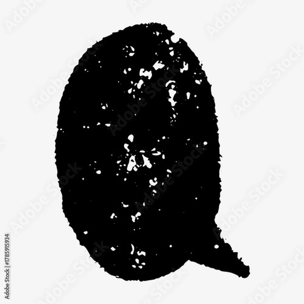 Fototapeta Speech bubble drawn with hand pencil and crayon lines. Naive sketch style doodles decorate the borders. Text box chalkboard empty for text.