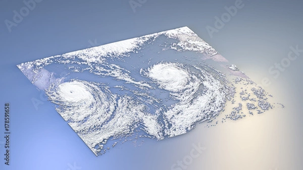 Fototapeta 3d rendering topography with cubes