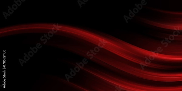 Fototapeta  Striking red light streak on a deep dark background vividly symbolizes the concept of fast movement and digital speed, showcasing innovation in contemporary technology design
