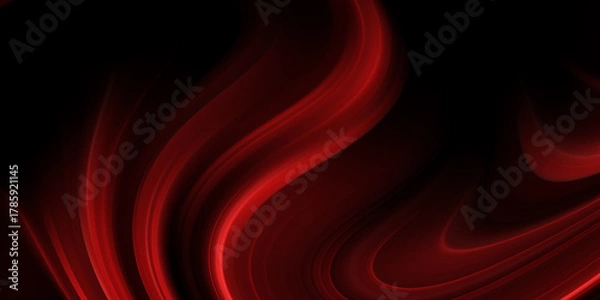 Obraz  Striking red light streak on a deep dark background vividly symbolizes the concept of fast movement and digital speed, showcasing innovation in contemporary technology design
