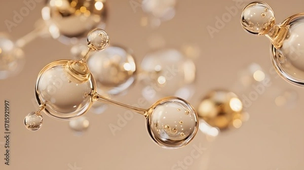 Obraz Molecular structure. Science background. Abstract background. Biotechnology concept. molecules and atoms. Science and medical background.