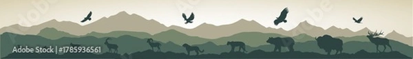 Obraz Mountain ranges wildlife