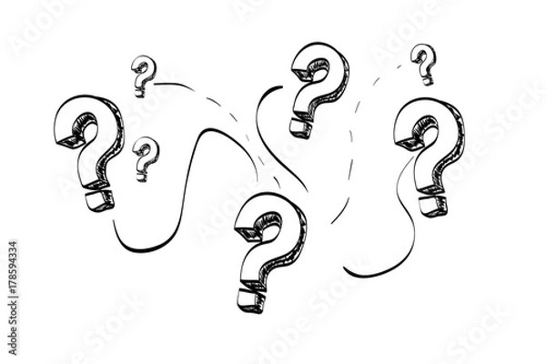 Fototapeta Question mark on a  white background
