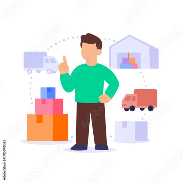 Obraz Supply Chain, managing product flow from production to market