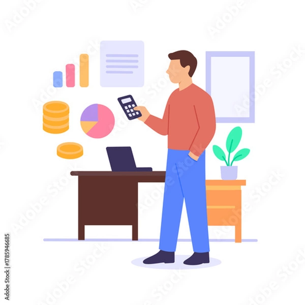 Obraz Cost Estimation, calculating budget for business operations