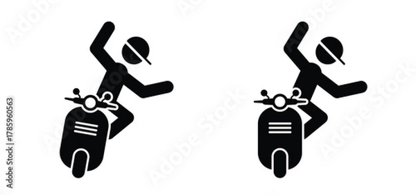 Fototapeta Motor scooter traffic accident, motorcycle accident, personal injury. road accident with motor scooter. Driving hazards. Collisions with another vehicle. Crash of a motorcycle,