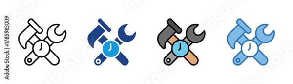 Fototapeta Development Tools icon set multiple style collection