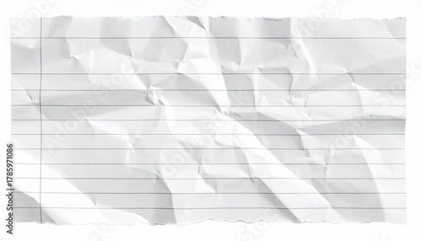 Obraz blank crumpled lined paper notebook paper with torn edges