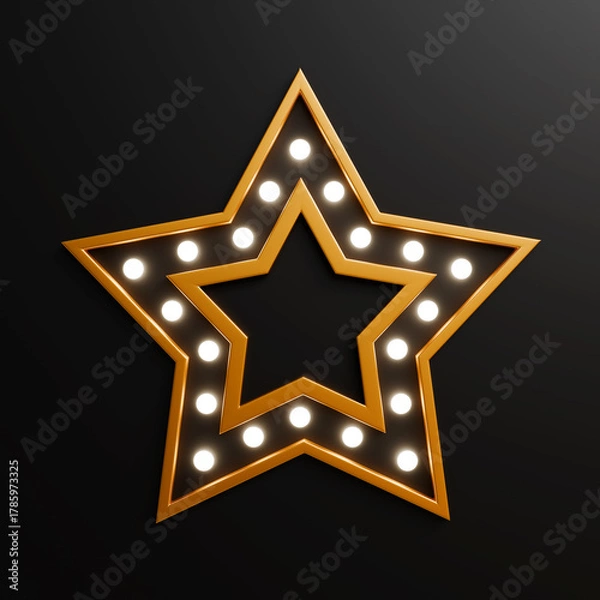 Fototapeta Decorative star with lamps on a background of wall